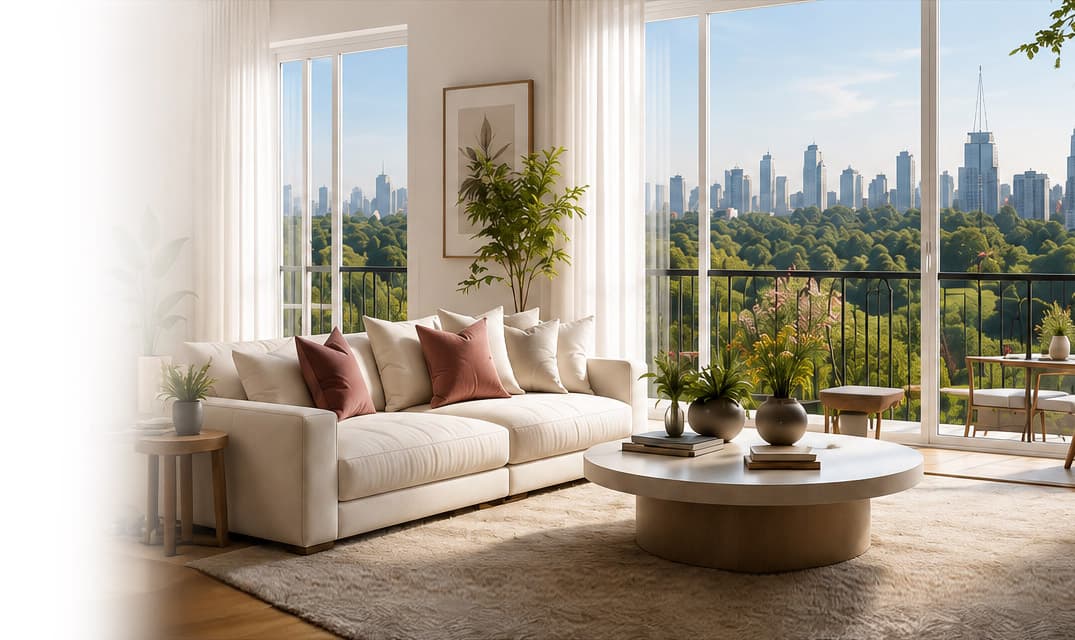 Bright rental living room